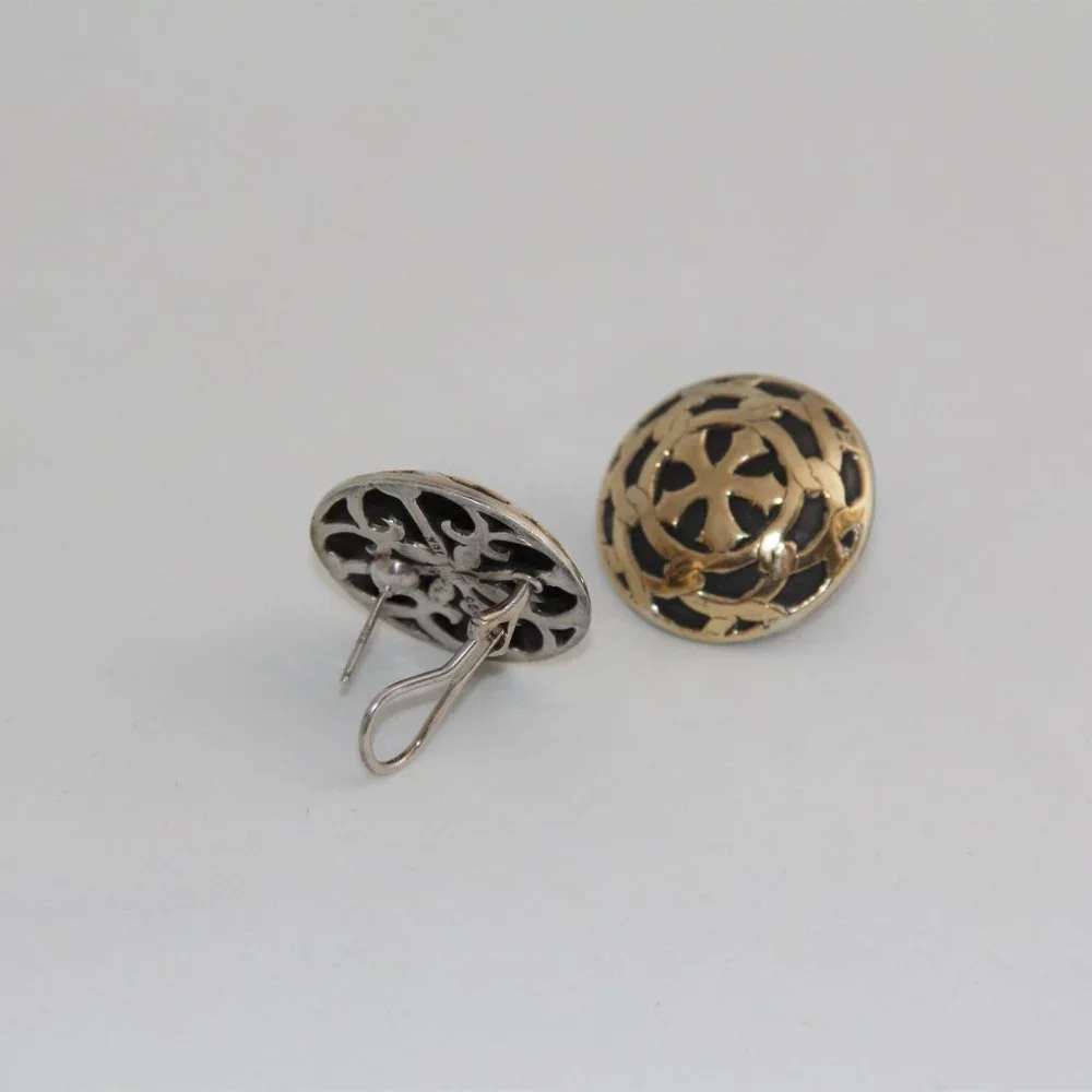 John Hardy Gold Filigree Dome Clip-On Earrings